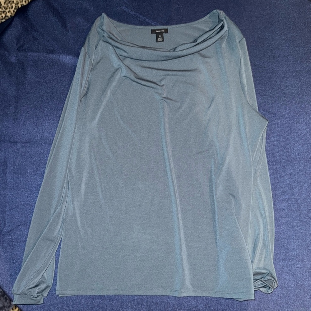 Halogen Green Ruched 3/4 Sleeve Blouse